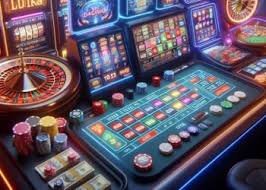 Meja roulette dan kartu blackjack di live casino dengan dealer profesional